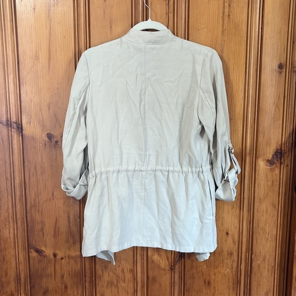Zara Lightweight Cinch Waist Quarter Sleeve Waterfall Open Front Jacket -Size XS - Picture 11 of 12